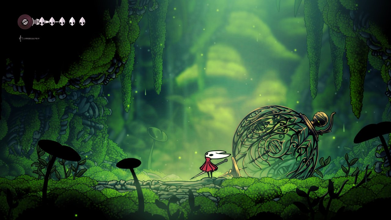 Screenshot de Hollow Knight: Silksong — Hornet en Pharloom. (Steam store / Team Cherry — uso editorial)